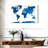 Blue Textured World Map Canvas Print-2045412022