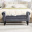 Banc de rangement 48 po en velours capitonné avec accoudoirs roulés-123546423