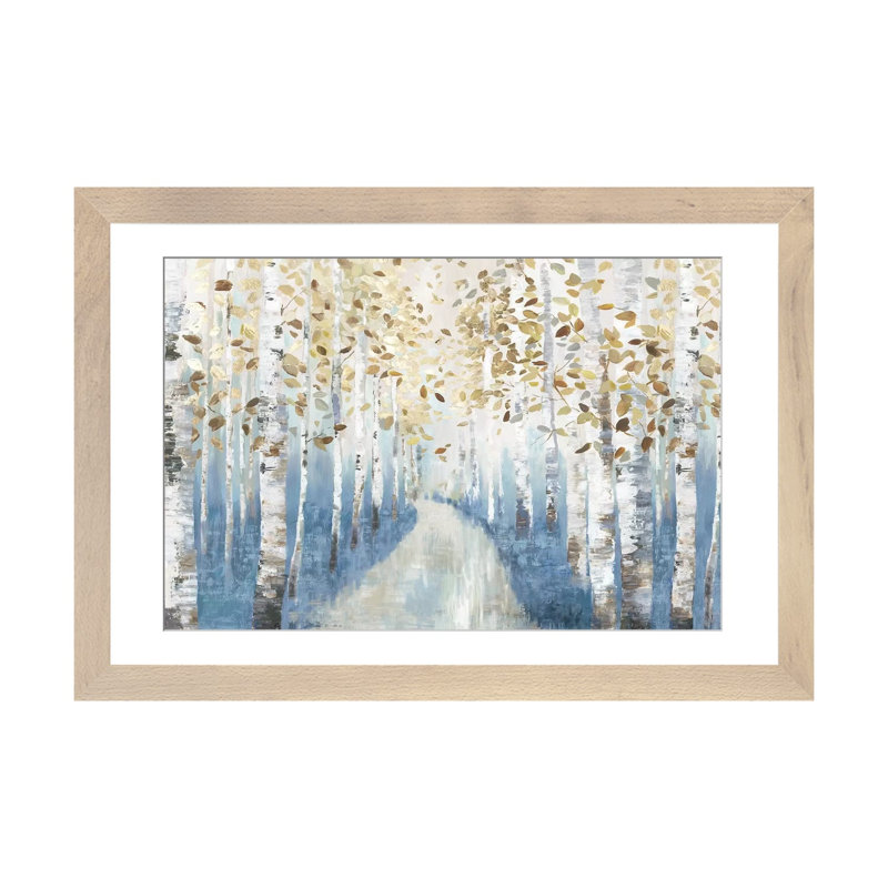 New Path I, H 16 po x l 24 po x P 1 po, Cadre en bois naturel, Blanc