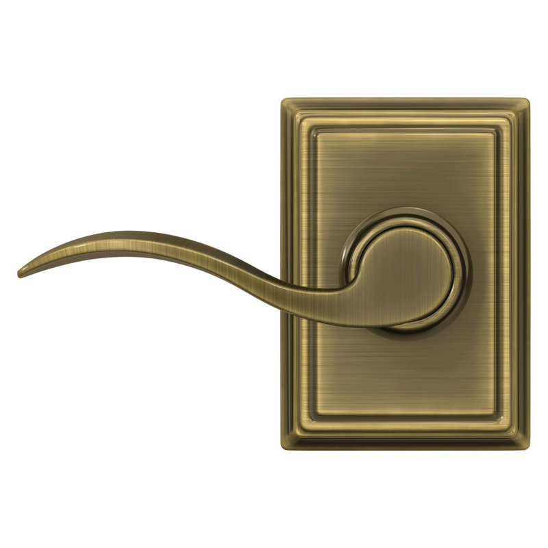Accent Passage Door Lever with Addison Rosette, Antique Brass