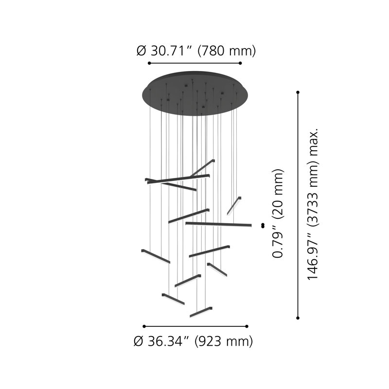 Luminaire suspendu à DEL 12 lumières Tama