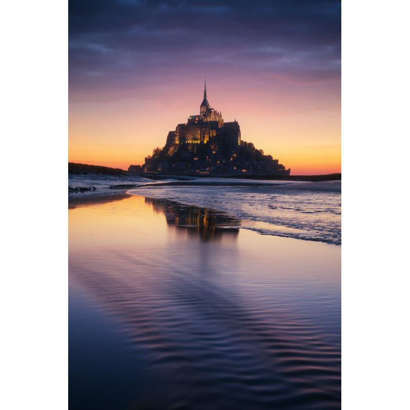 Mont Saint-Michel - Photographie sur toile tendue, H 18 po x l 12 po
