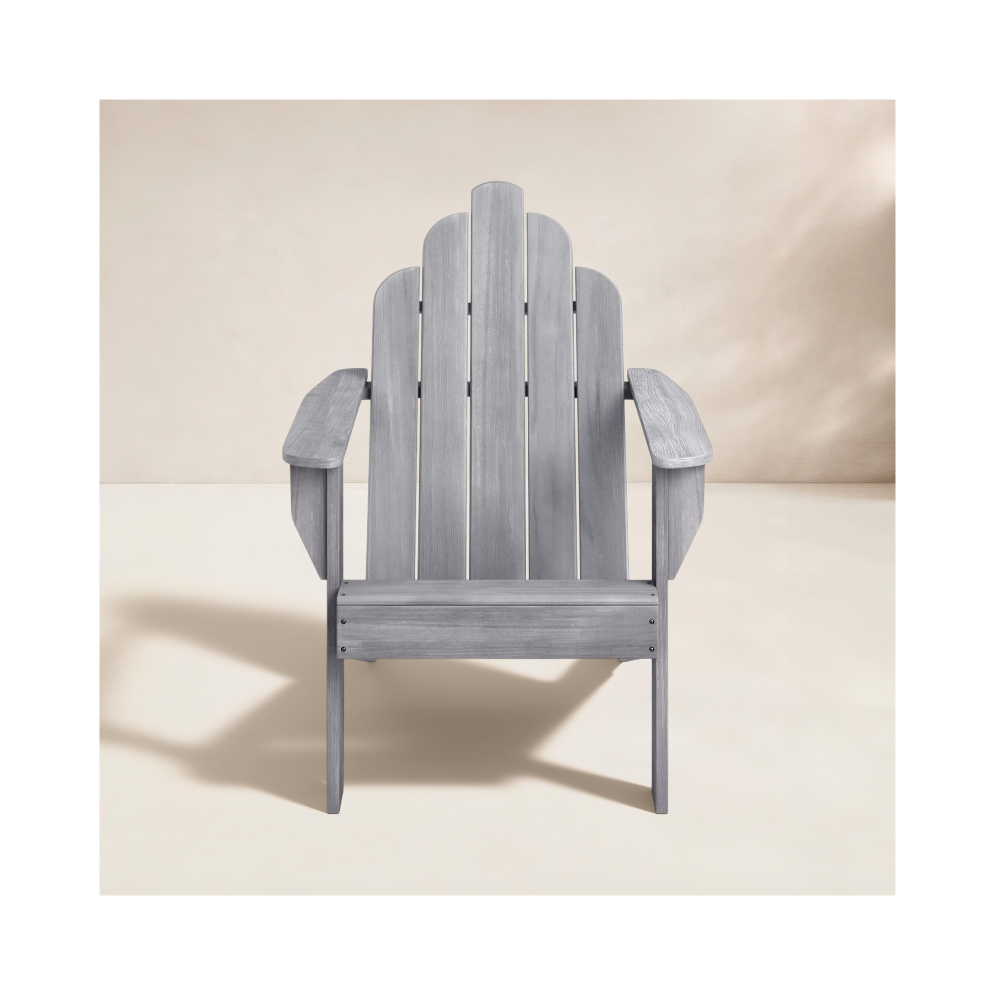 Sanchaya Teak Outdoor Adirondack Chair, Weathered Gray