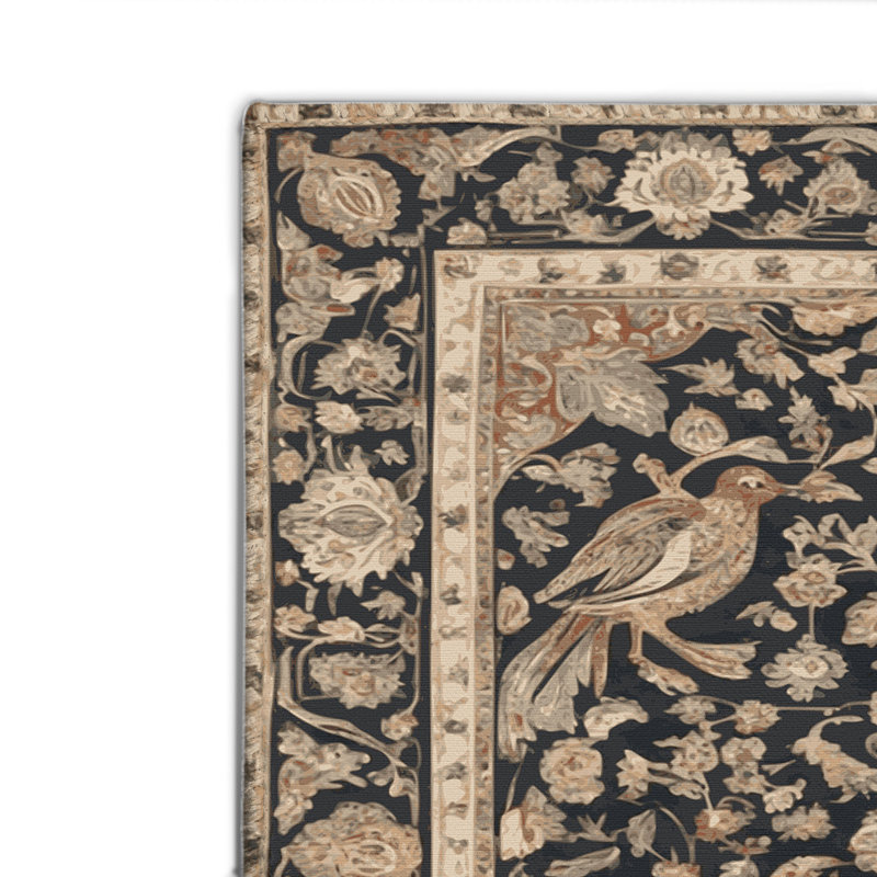 Tapis d'intérieur et d'extérieur noir Persian, Rectangulaire 8 pi x 10 pi