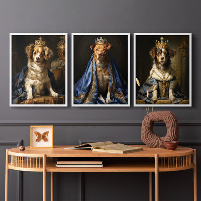 Série royale d'animaux LV - ensemble de 3 estampes giclées encadrées - prêt à être accroché