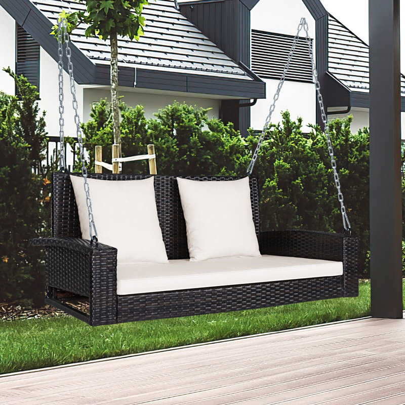 Abbass 2 Person Porch Swing, White