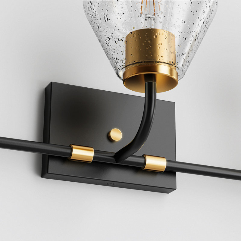 Boîte de rangement à 3 lumières pour salle de bain carrée noire
