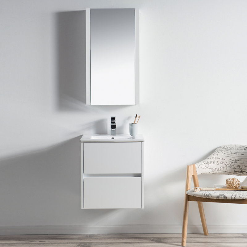Ensemble de meuble-lavabo simple mural 20 po Oquendo, Blanc lustré