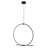 Modern 2-Light Black LED Chandelier With White Acrylic Diffuser