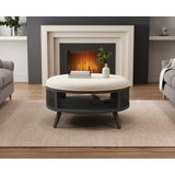 Pothos Round Rattan Coffee Table with Storage