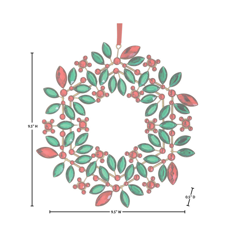 Ensemble de 2 ornements de 9,5 po avec couronne de houx