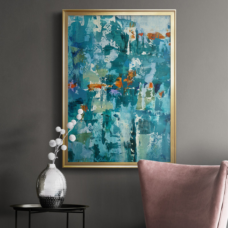 Reticent I, reproduction encadrée de qualité supérieure - prête à être accrochée, Or, H 42,5 po x l 30,5 po x P 1 po