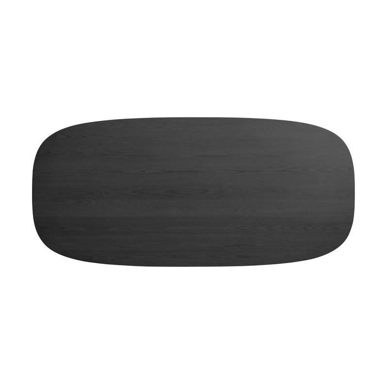 Good Times Oval Solid Oak Dining Table, Black Ash, 38" W x 82" L