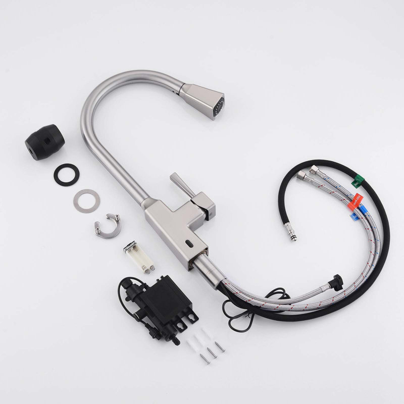 HOOSENG Pull Down Touchless Kitchen Faucet, Brushed Nickel