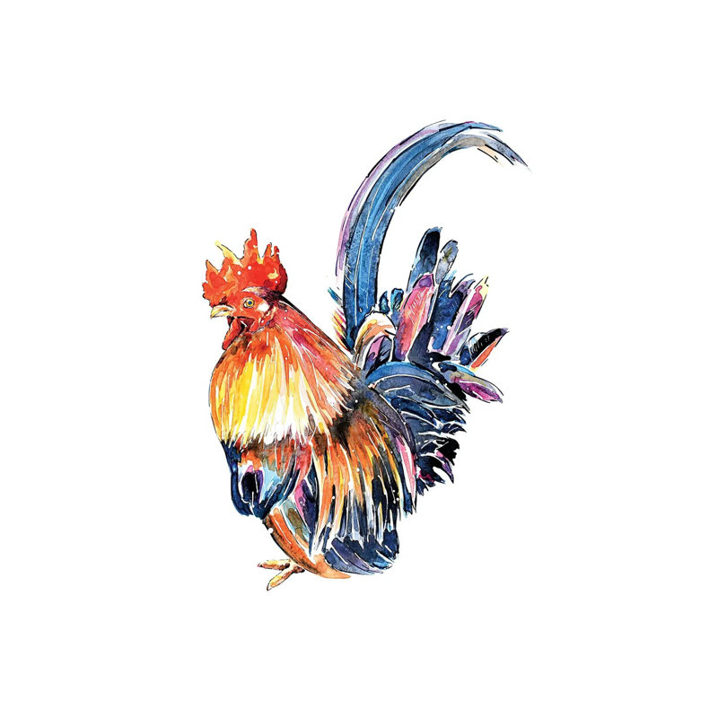 Rooster by EdsWatercolours - Wrapped Canvas Painting