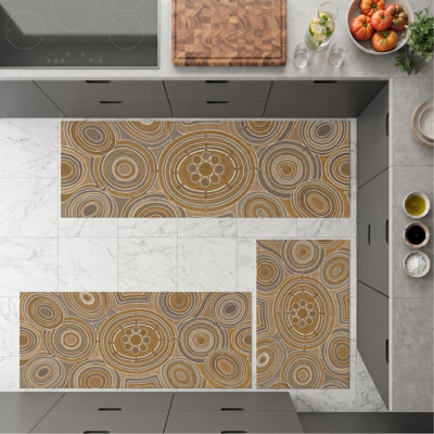 Tapis de cuisine lavables circulaires antidérapants