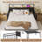 Twin Daybed with Trundle Bed, Bed Frame With  Charging Station,LED Lights And Storage Pockets-1800164163