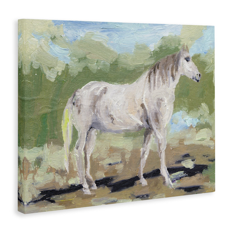 Art mural sur toile «Horse's Quiet Gallop», conception par Melissa Wang, H 36 po x l 48 po
