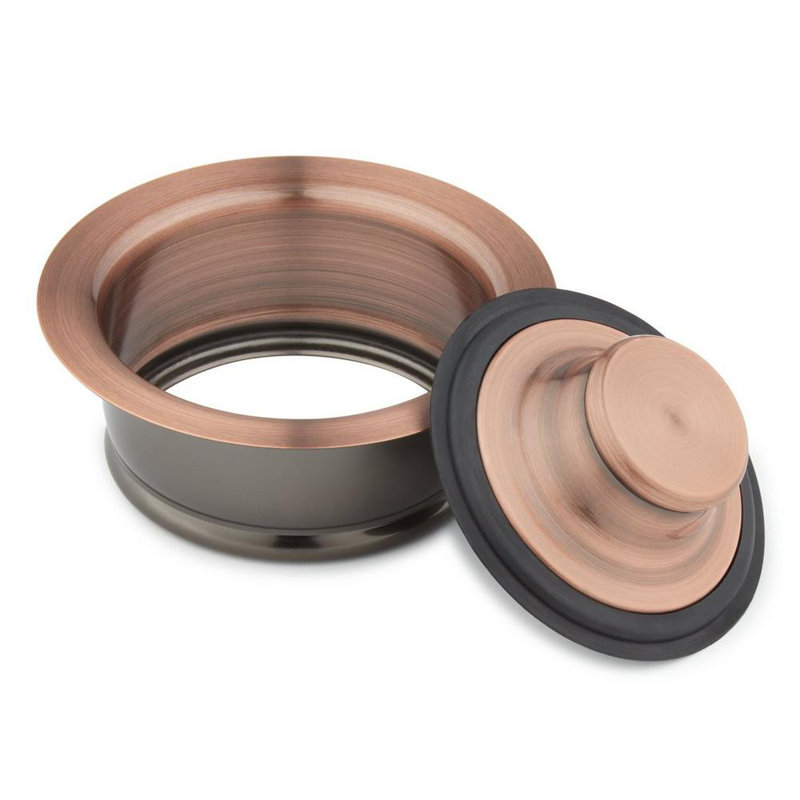 Kitchen Disposer Flange & Stopper- 3.5", Satin Copper