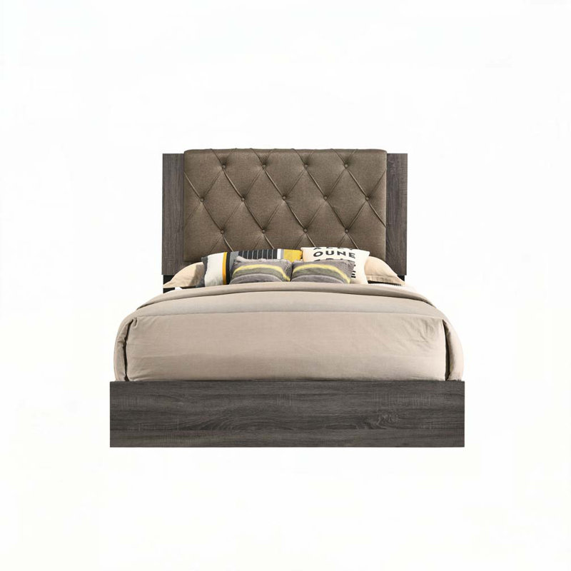 Rustic Gray Oak Finish Bed