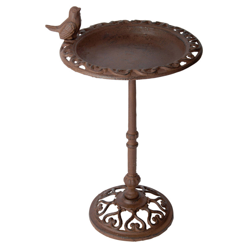 Eligia Metal Pedestal Birdbath