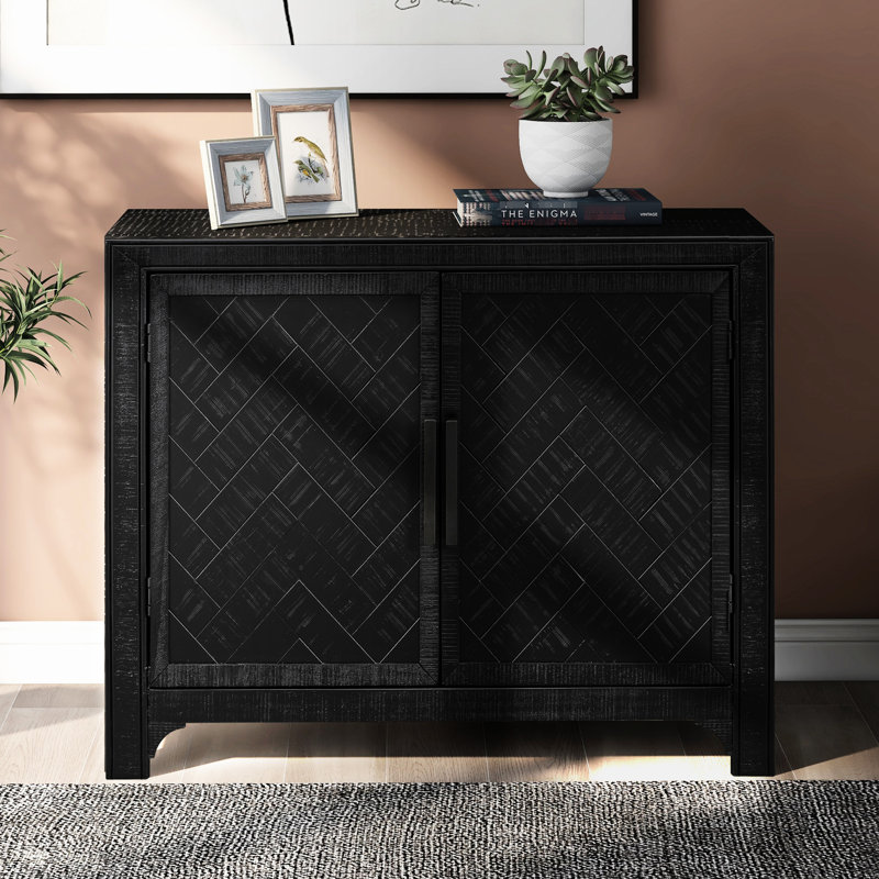 Armoire noire, 40 po avec design rétro, tablettes réglables, pour salon et bureau, tablette de style américain, style, salles d'étude de finition,