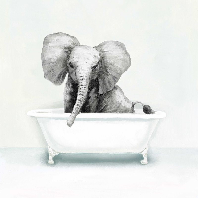 " Elephant Tub Bathroom ", 12" H x 12" W