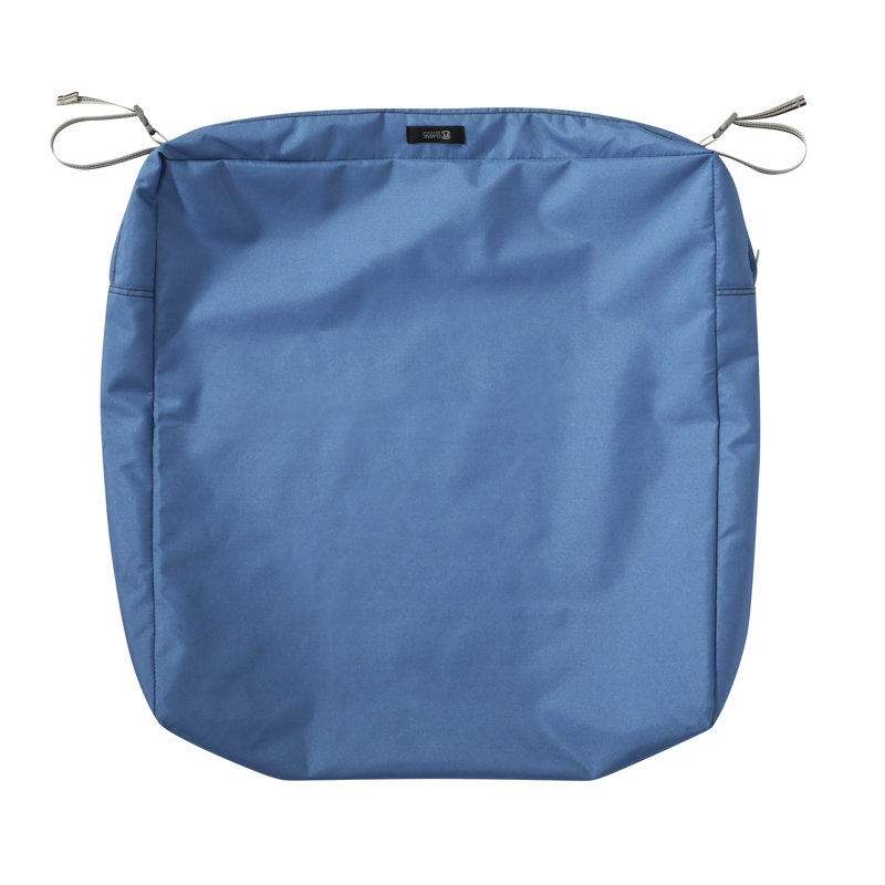 Jaylon Outdoor Dining Chair Cushion Cover, Empire Blue Velvet, 25"W x 27"D