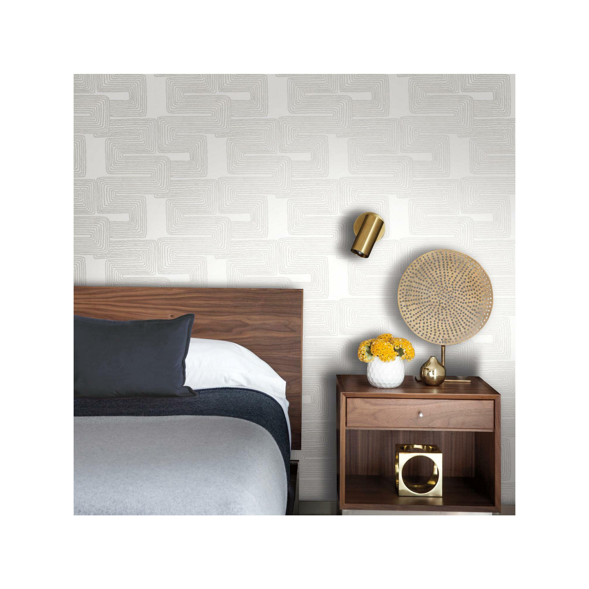 Peel & Stick Geometric Wallpaper, White