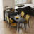American Retro Solid Wood Black Dining Table