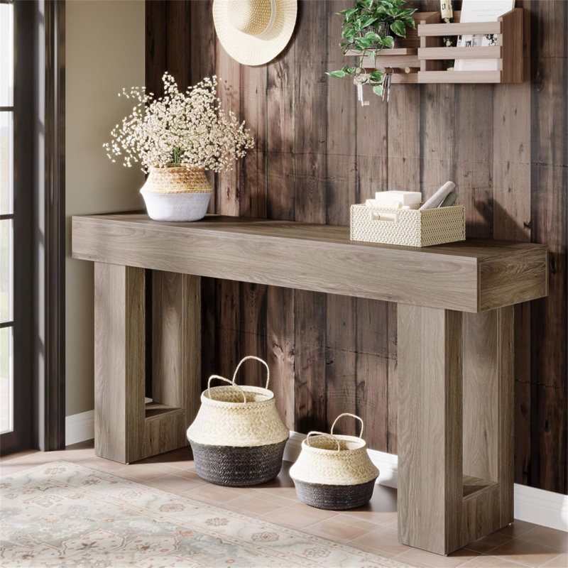 Console 63 pouces Farmhouse Console, Gris