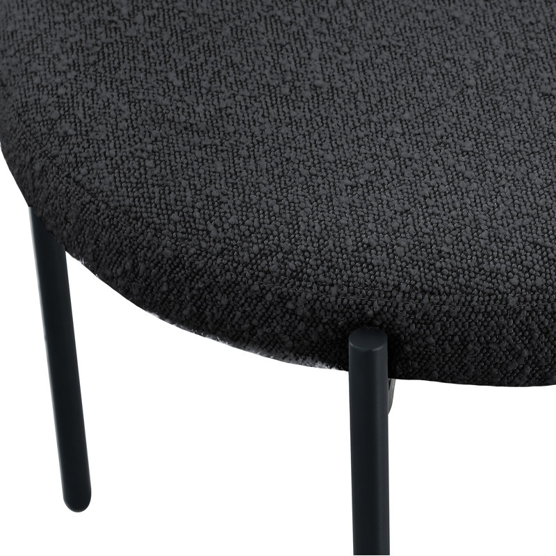 Chaise d'appoint Sherwood, Bouclé noir, Noir mat