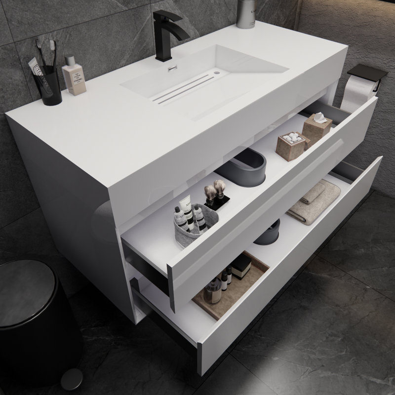 Meuble-lavabo simple 47 po Albizu, Blanc