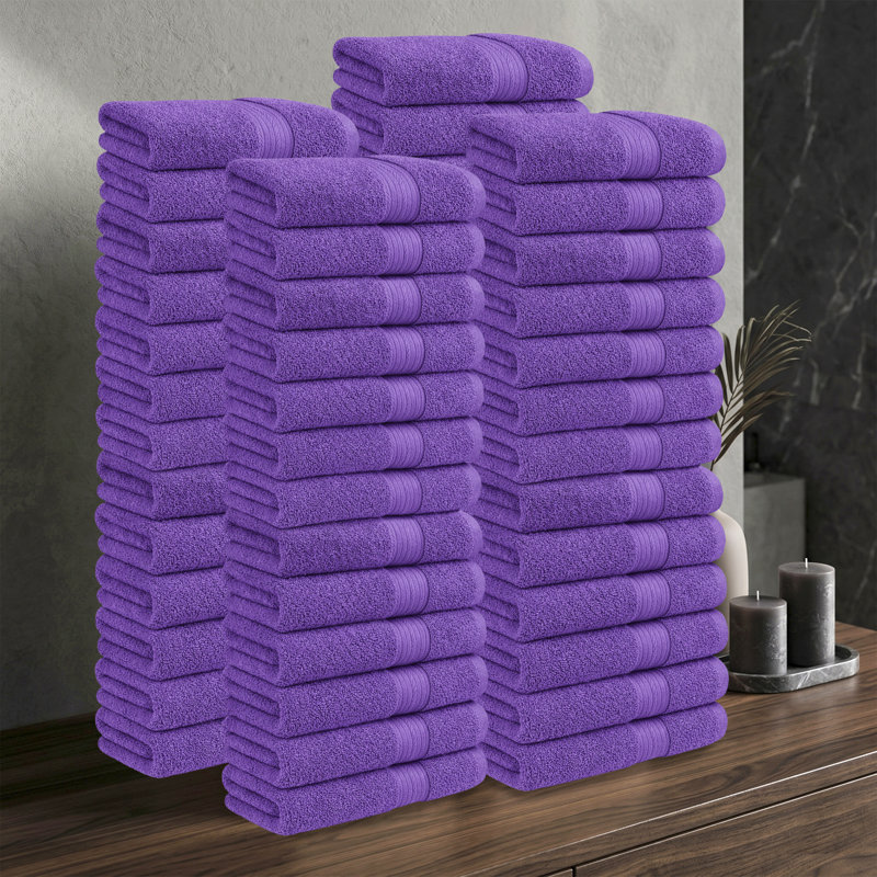 Serviette 100% coton 600 g / m² 18 x 28 po, Hand Towels- 52 Pack, Mauve