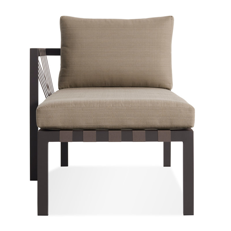 Chaise avec accoudoir gauche Jibe, Sunbrella taupe, Carbone