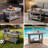 2-Tier Weather-resistant Poly Coffee Table Indoor Outdoor Use, Grey