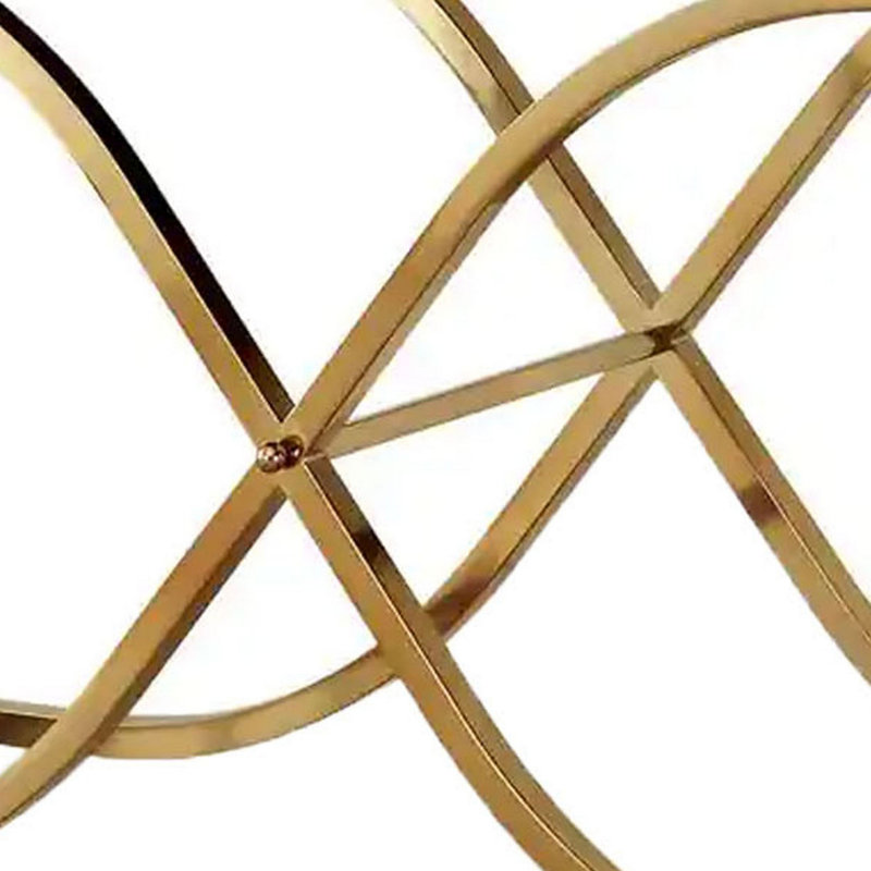 Detavion 17'' Glass Top Console Table, Gold