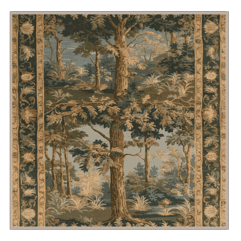 Tapis brun français lavable à la machine, Carré 3 pi