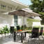 Outsunny Garden Dining Table 6 Person Parasol Hole 150 x 90 x 73 cm Brown