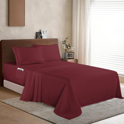 Ensemble de draps 4 pièces en microfibre de qualité hôtelière Elegant Comfort Luxury 1500