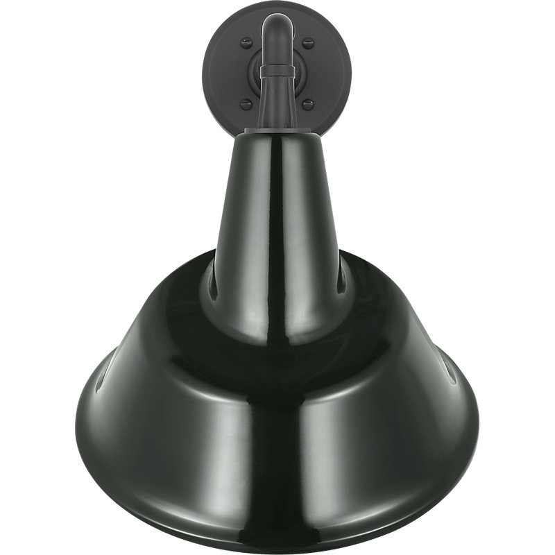 Thomas O'Brien 1 - Light Outdoor Barn Light, 17.5" H x 12.5" W x 14" D, Green, Matte Black