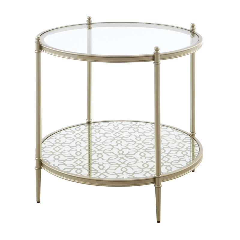 Table de bout ronde de 24 po avec plateau en verre Mayamiko
