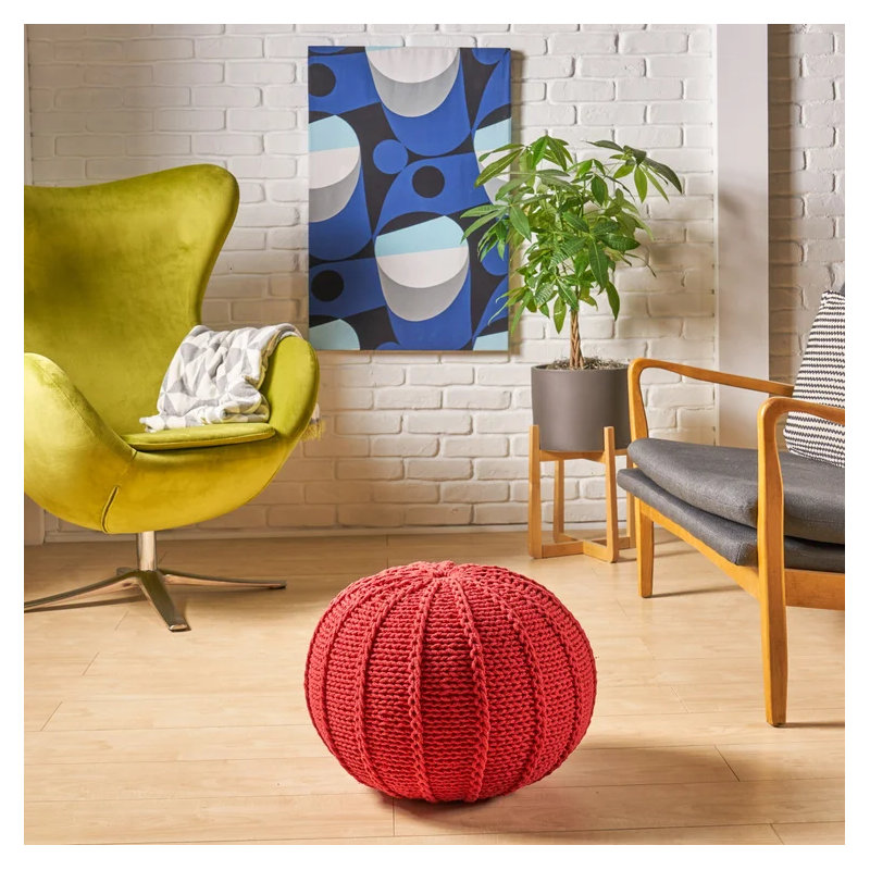 Repose-pieds rond 19,5 po, tabouret pour chaussures, tabouret de chevet, pour la maison, Rouge