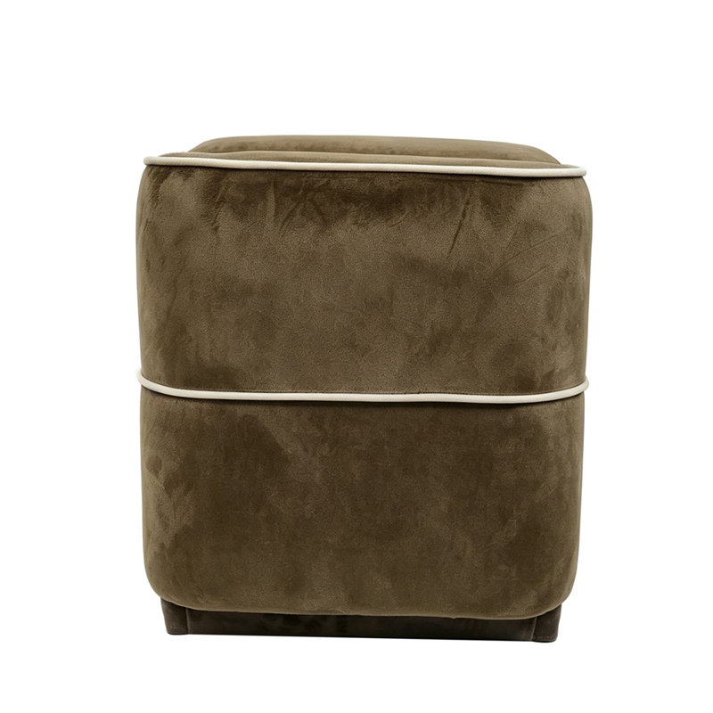 Banc de rangement moderne avec pouf rembourré, Brown, Brown
