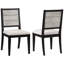Chaise d'appoint grise et noire avec structure de support solide 100 % tissu.