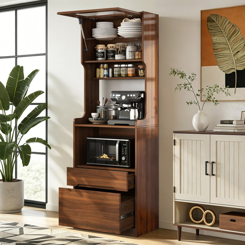 Grand garde-manger 71 po avec portes, tablettes réglables, tiroir et armoire de rangement pour cuisine et salle de bain 71 po