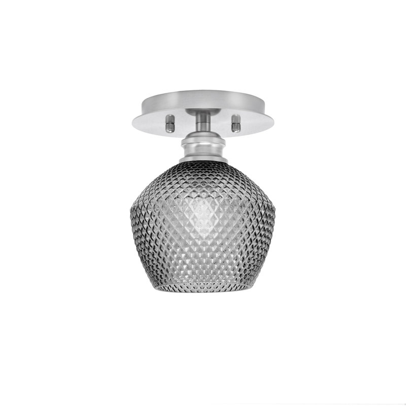 Verre texturé semi-encastré 1 lumière Edge, Nickel brossé