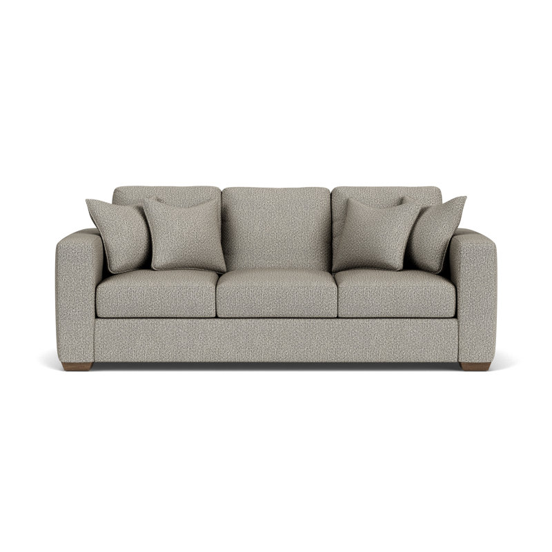 Canapé à accoudoirs carrés Anaiza, Polypropylène grise / oléfine, 37" H x 92" W x 41" D