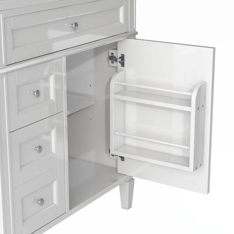Meuble-lavabo de 30 po avec lavabo supérieur, Blanc