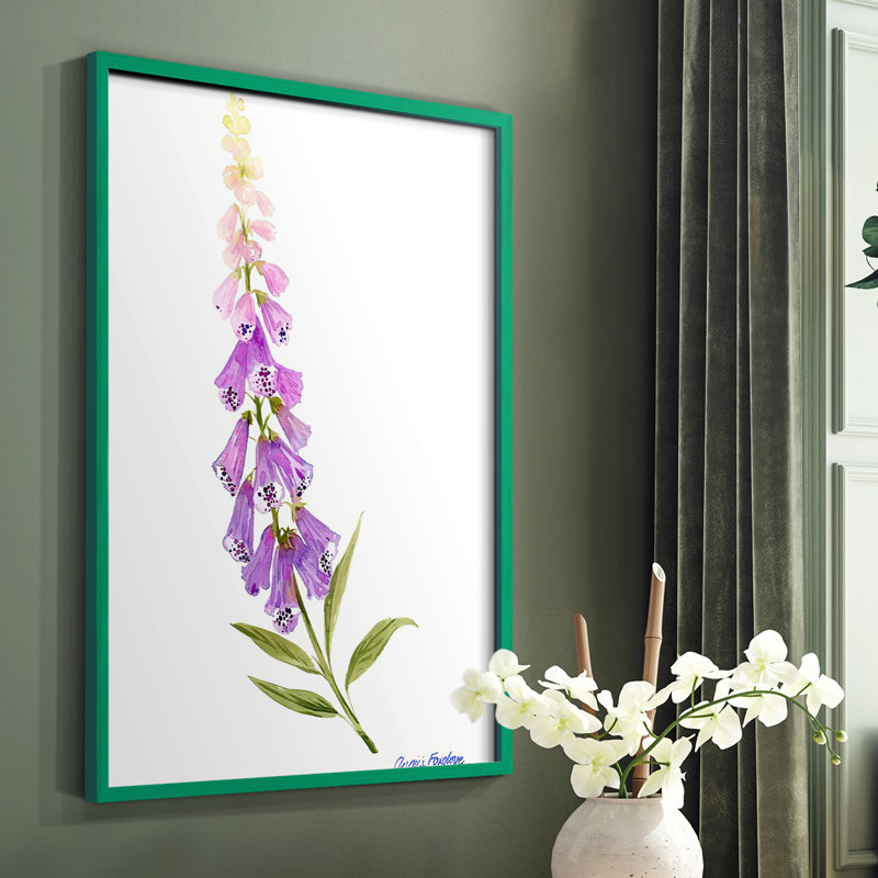Reproduction encadrée Annie's Foxglove II - bois massif, Vert, H 10 po x l 8 po